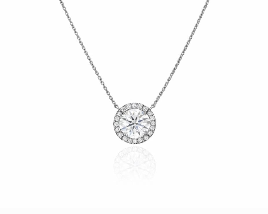 1ct Halo Necklace LG
