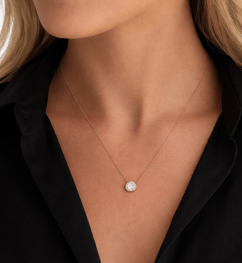 1ct Halo Necklace LG