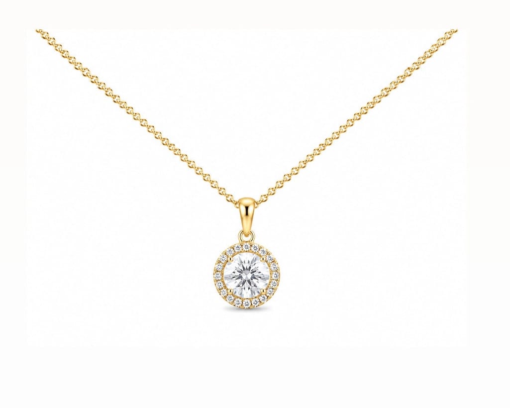 1ct Halo Necklace LG