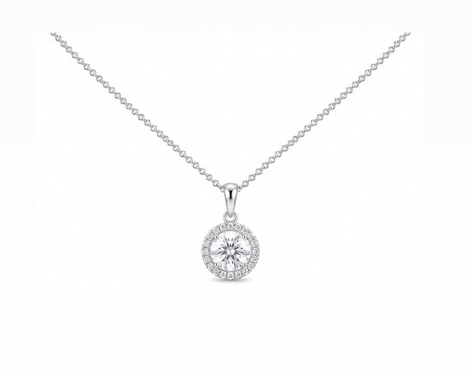 1ct Halo Necklace LG