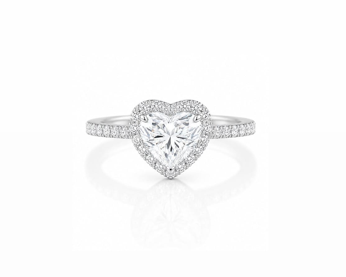 2ct Heart Halo Solitaire LG