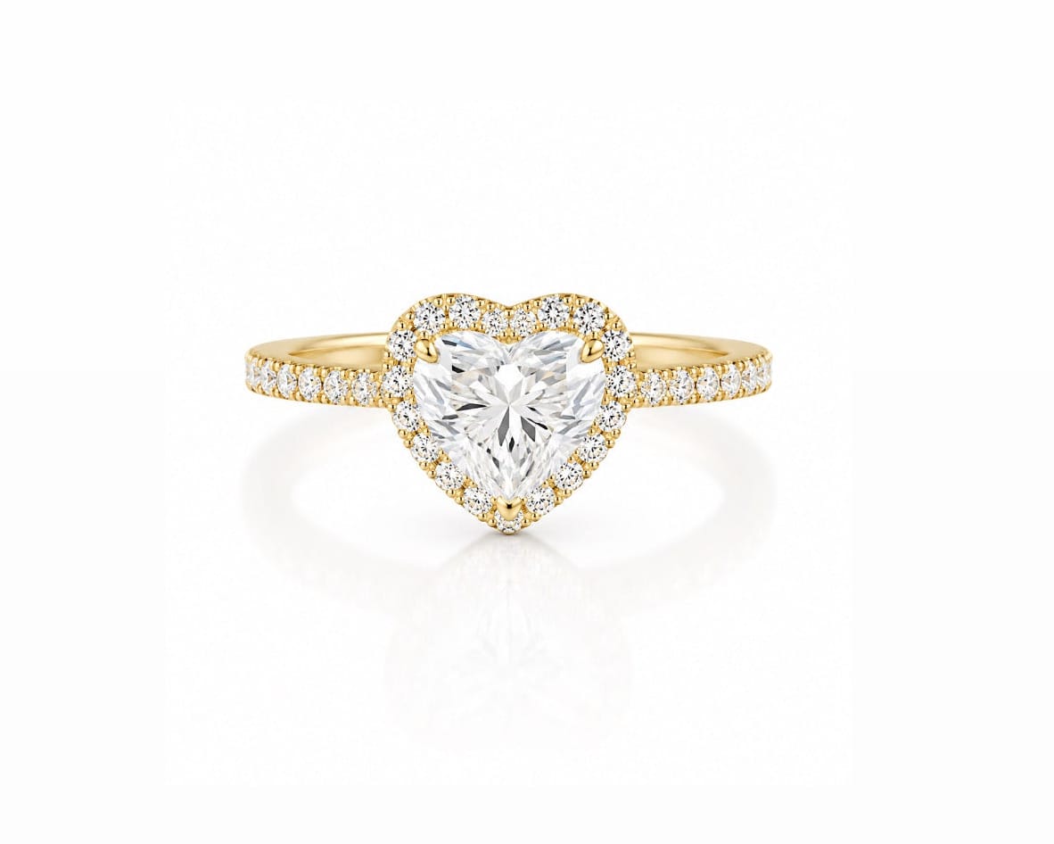 2ct Heart Halo Solitaire LG