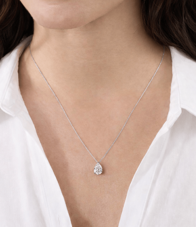 2ct Pear Solitaire Necklace LG