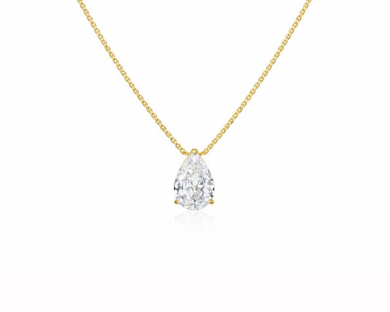 2ct Pear Solitaire Necklace LG
