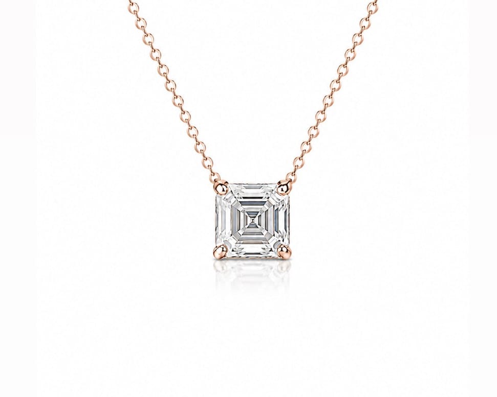 3ct Asscher Necklace LG