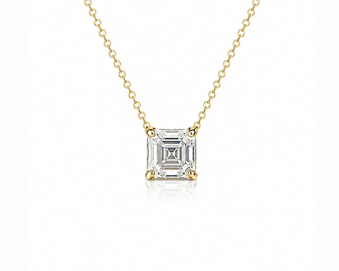 3ct Asscher Necklace LG