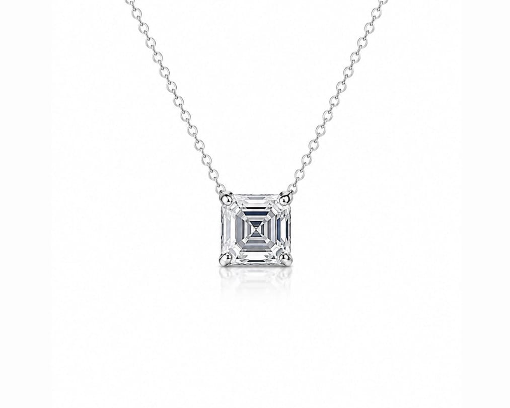 3ct Asscher Necklace LG