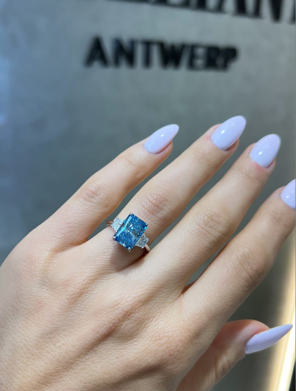 4ct Blue Love Trilogy Ring LG