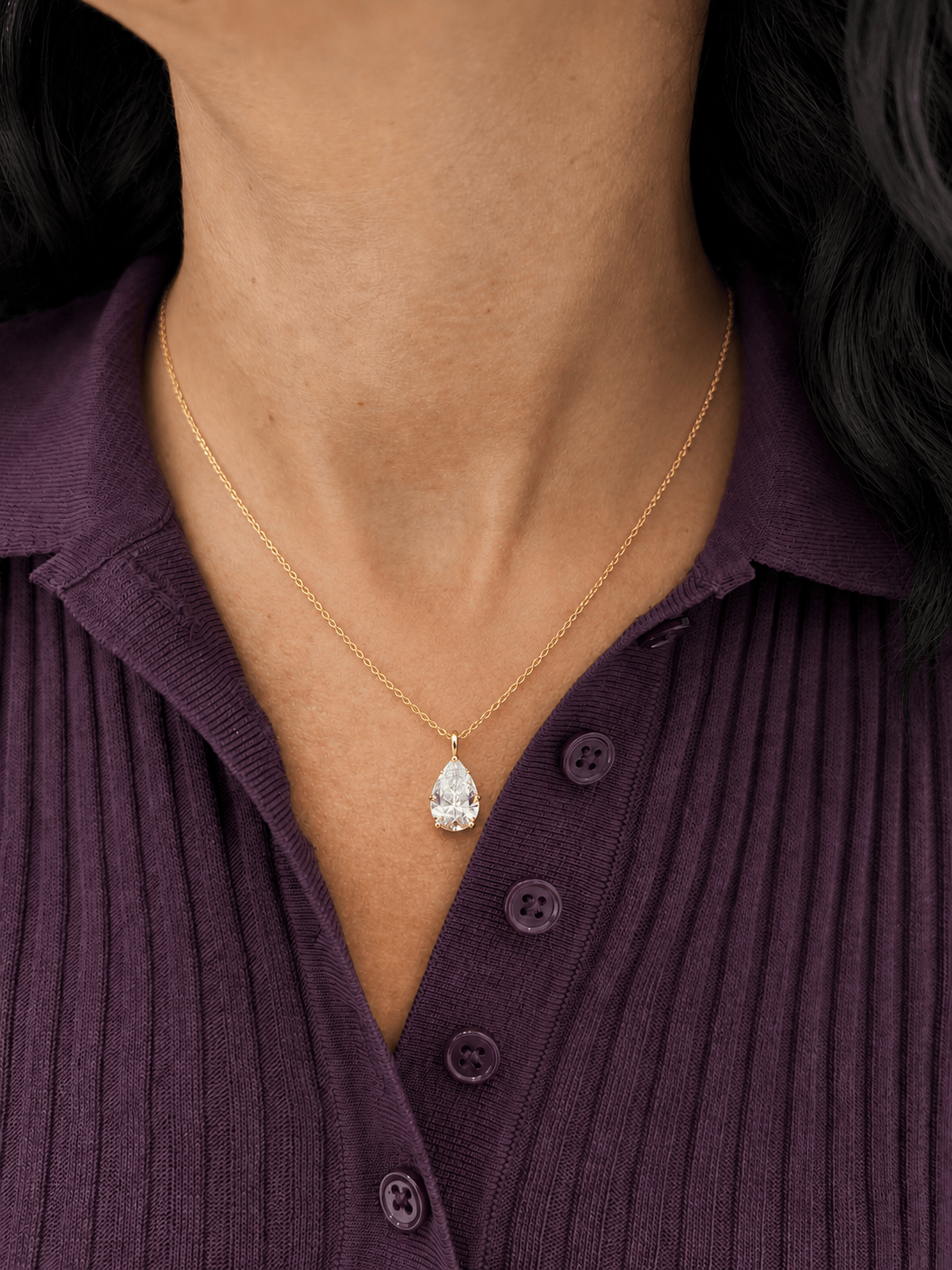 4ct Pear Aura Pendant LG