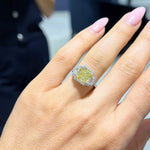 5ct Canary Halo Ring