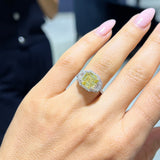 5ct Canary Halo Ring