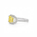 5ct Canary Halo Ring