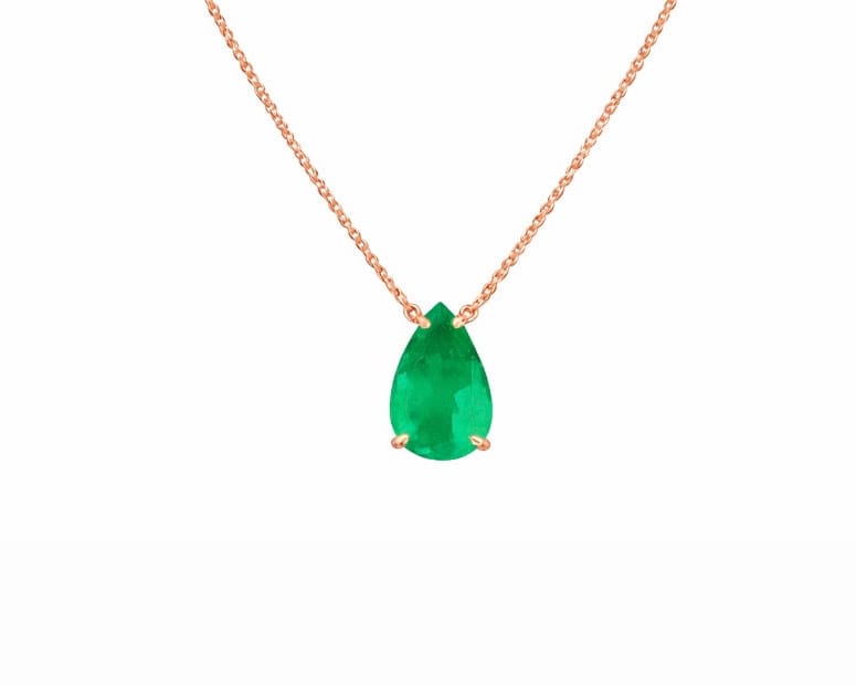 6ct Green Pear Necklace LG