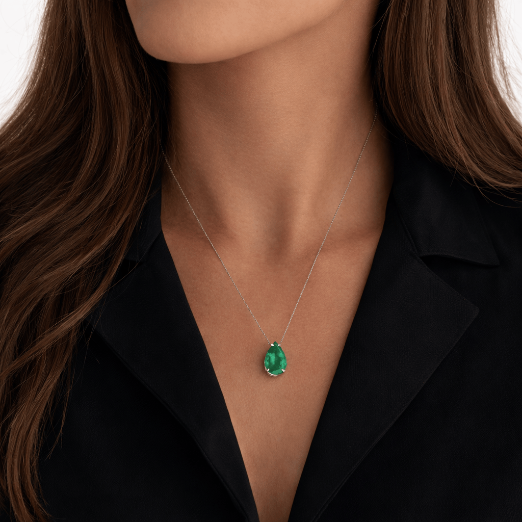6ct Green Pear Necklace LG