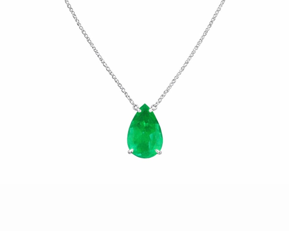 6ct Green Pear Necklace LG
