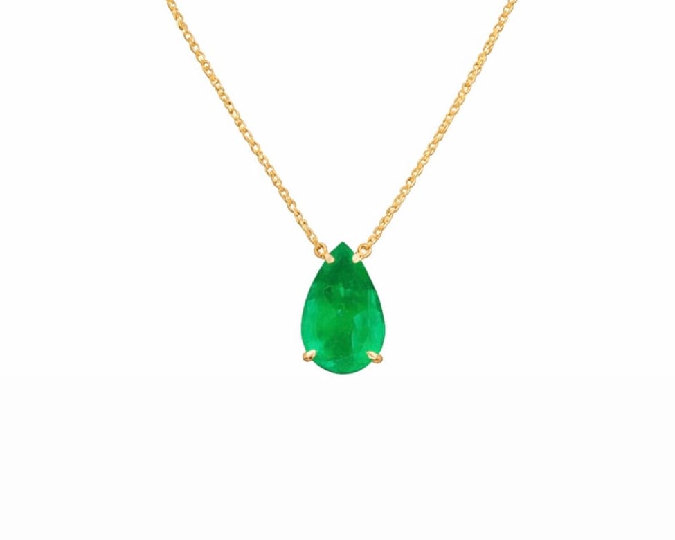 6ct Green Pear Necklace LG