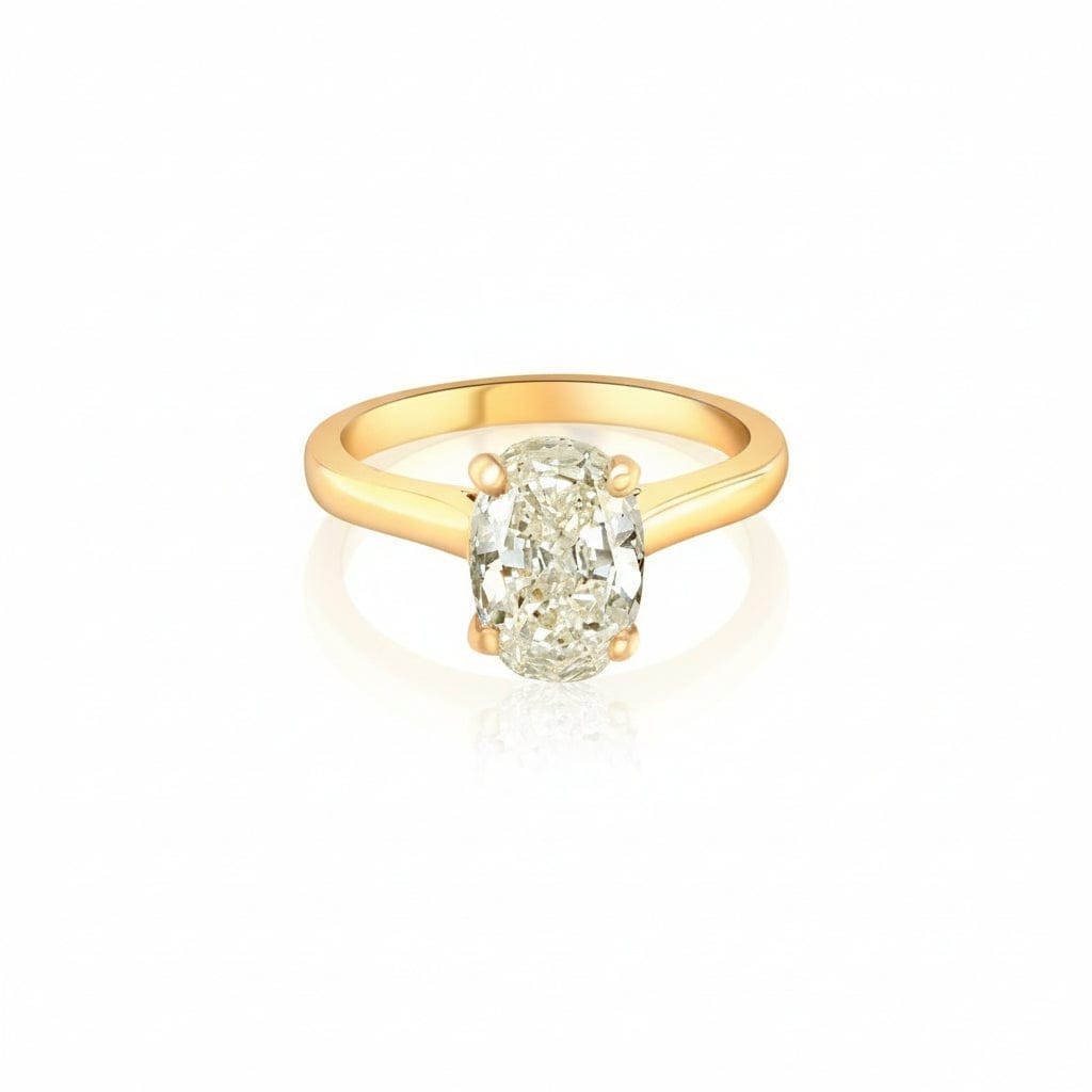 Amber Solitaire Ring