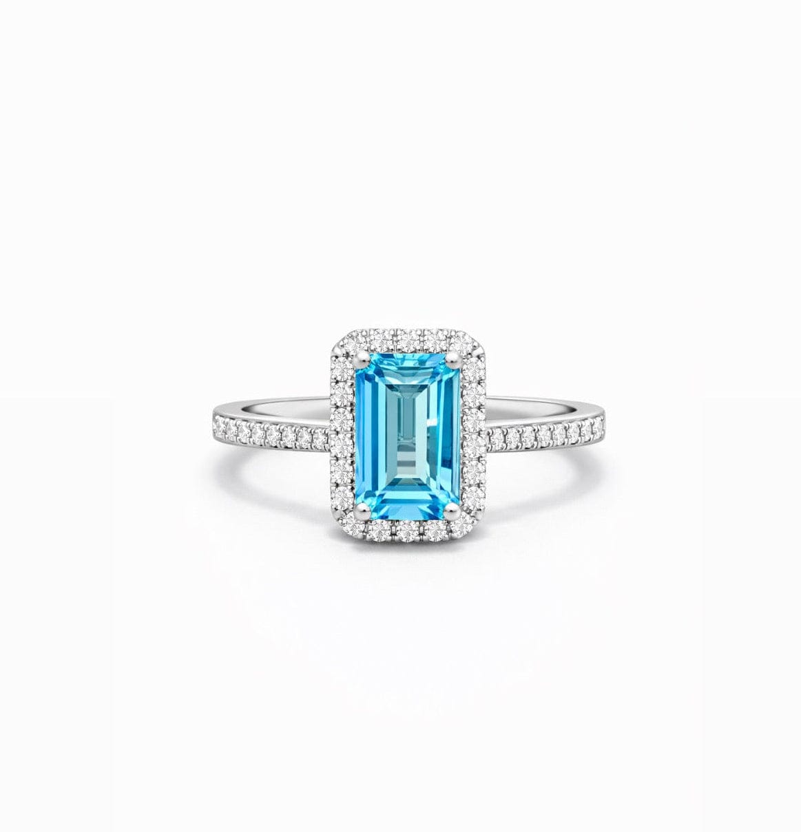 Aqua halo Ring
