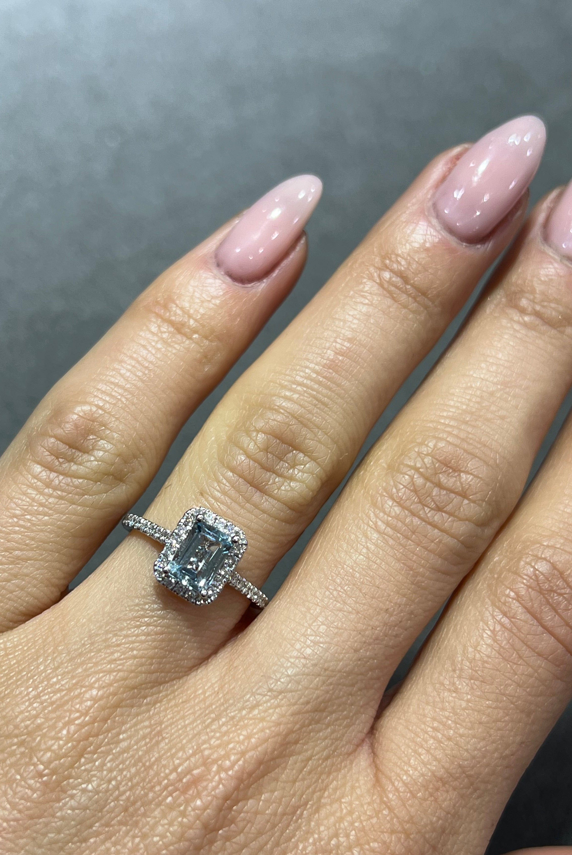Aqua halo Ring