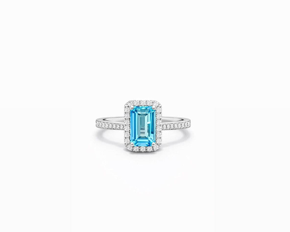 Aqua halo Ring
