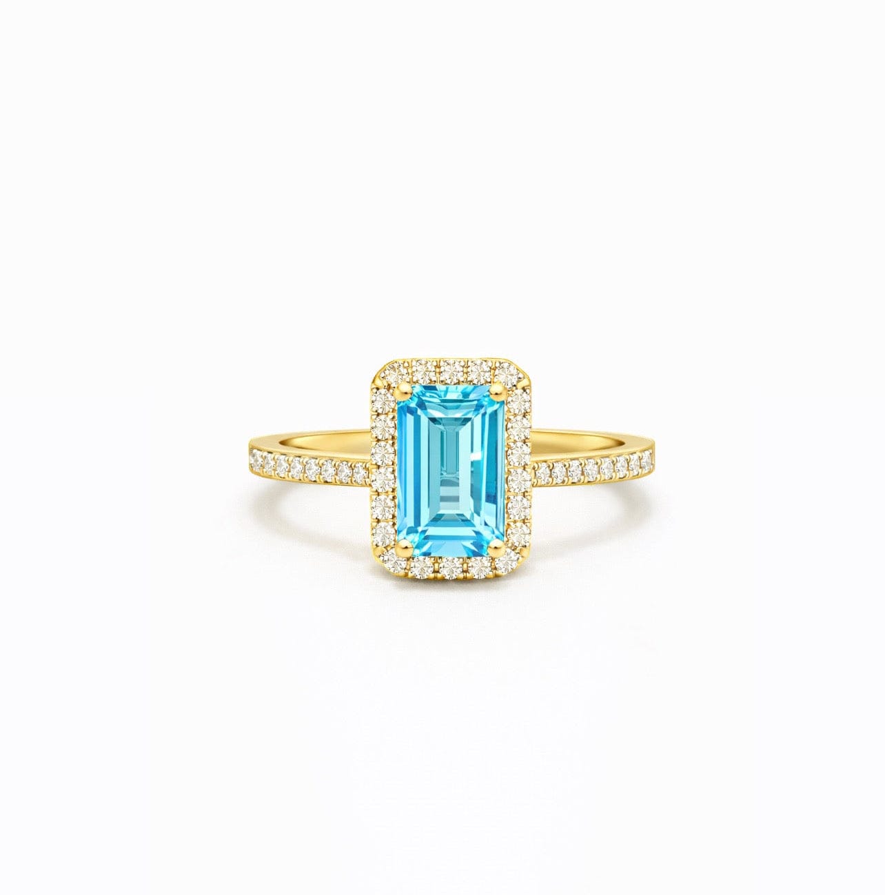 Aqua halo Ring