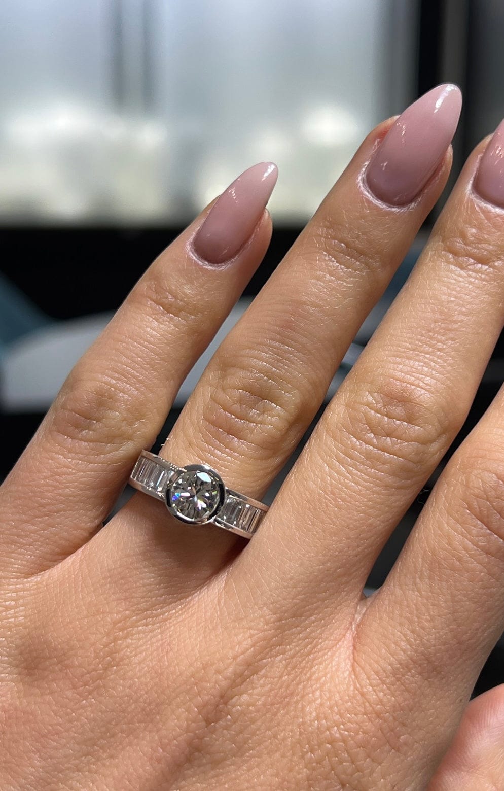 Axis Baguette Solitaire Ring