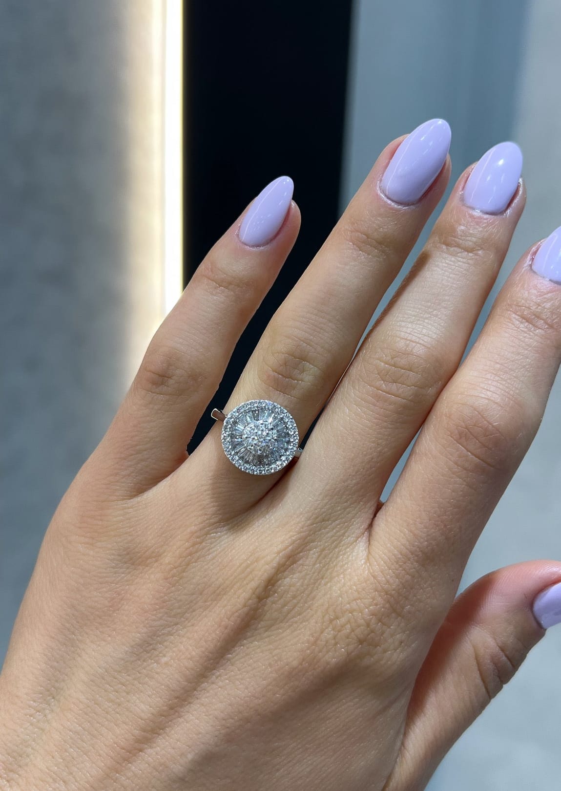 Baguette Halo Ring