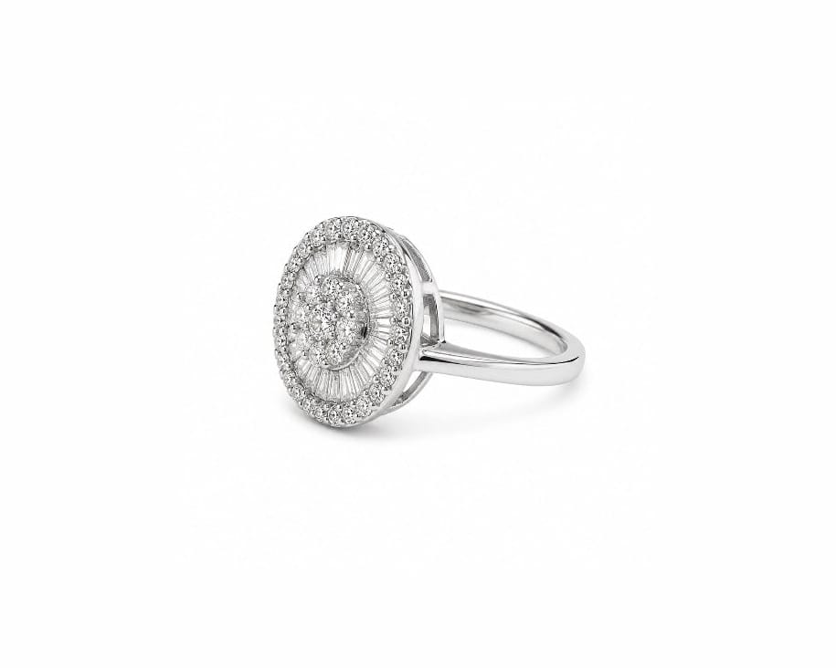 Baguette Halo Ring