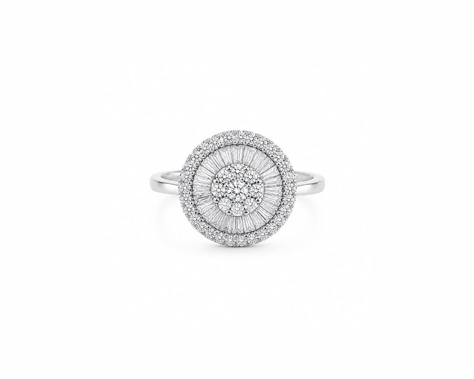 Baguette Halo Ring