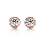 Bezel Diamond Earrings