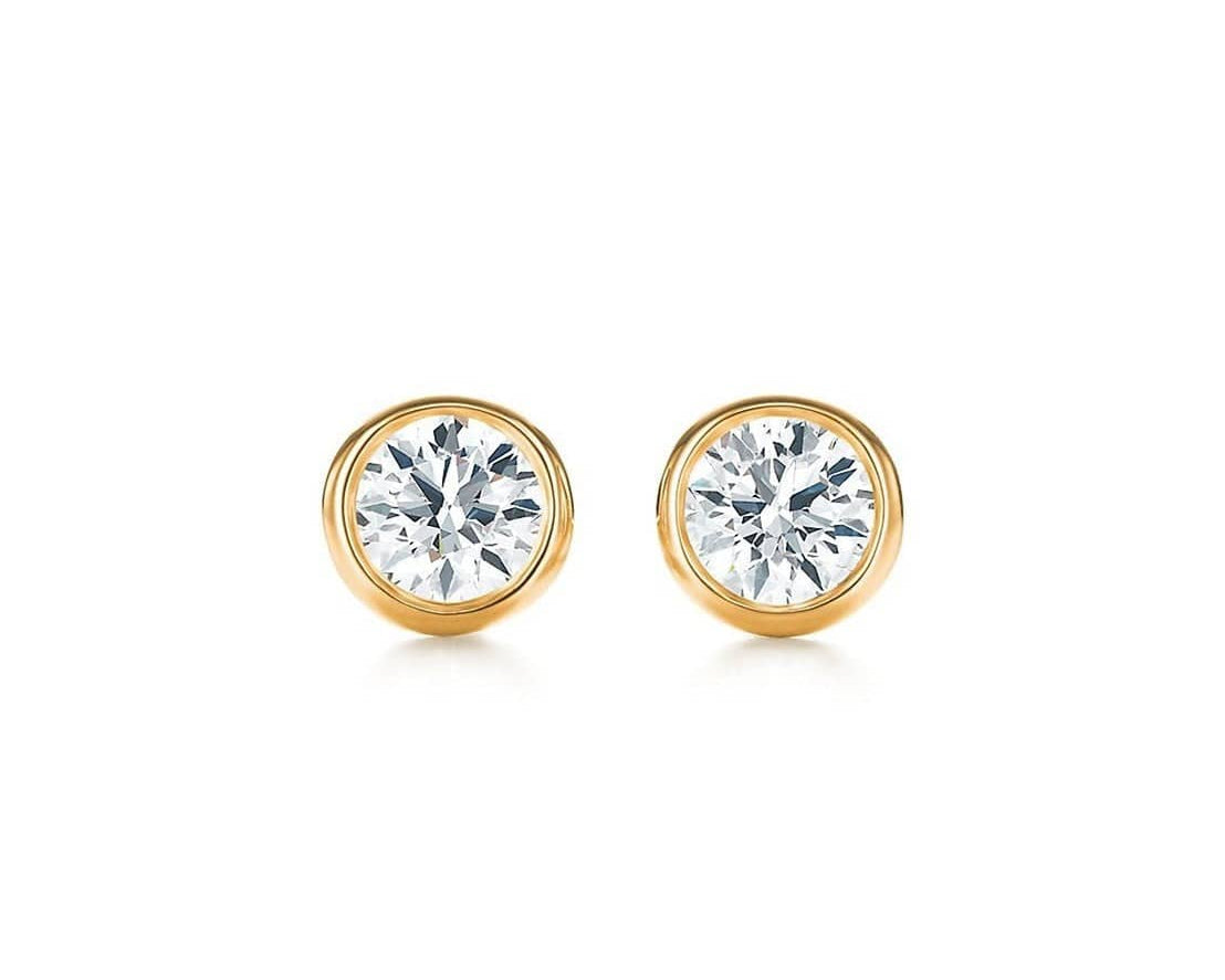 Bezel Diamond Earrings