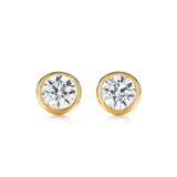 Bezel Diamond Earrings