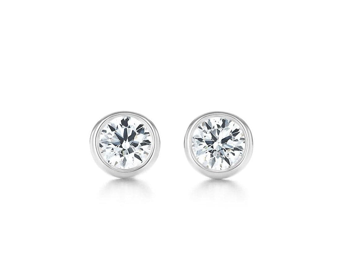 Bezel Diamond Earrings