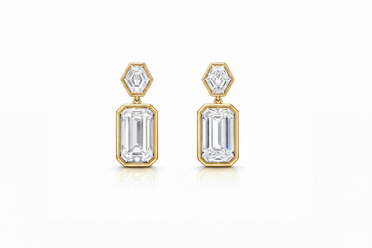 Bezel Drop Earrings LG