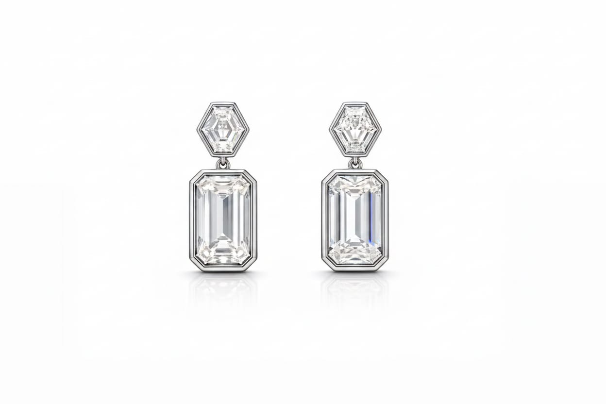 Bezel Drop Earrings LG