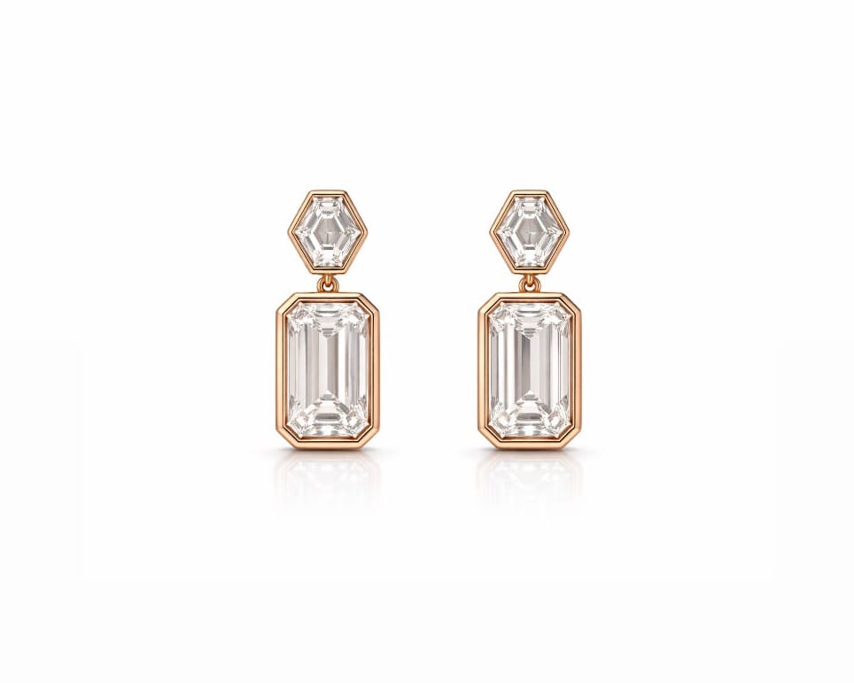 Bezel Drop Earrings LG