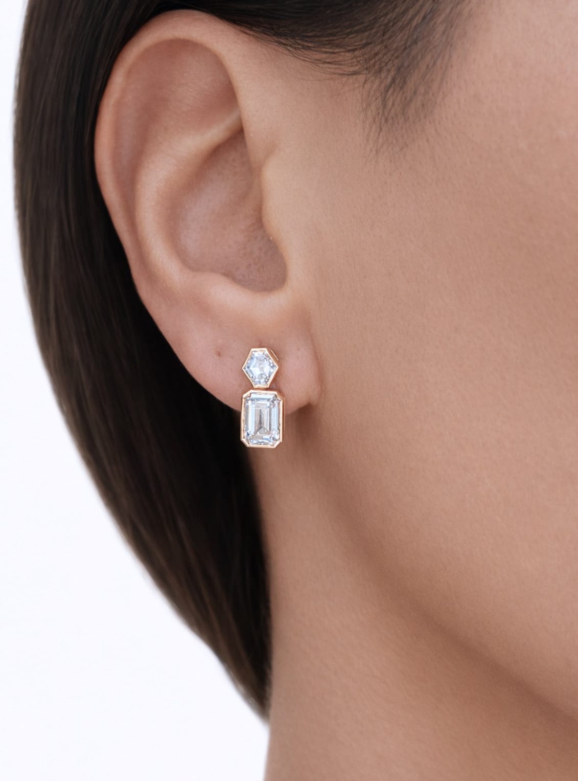 Bezel Drop Earrings LG