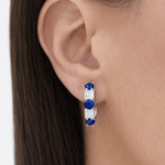 Bleu Diamond Hoops LG
