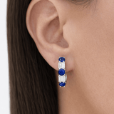 Bleu Diamond Hoops LG