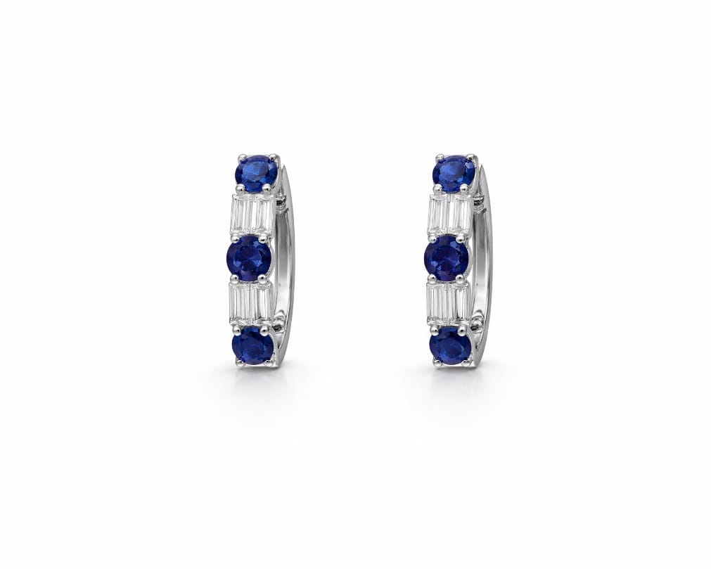 Bleu Diamond Hoops LG