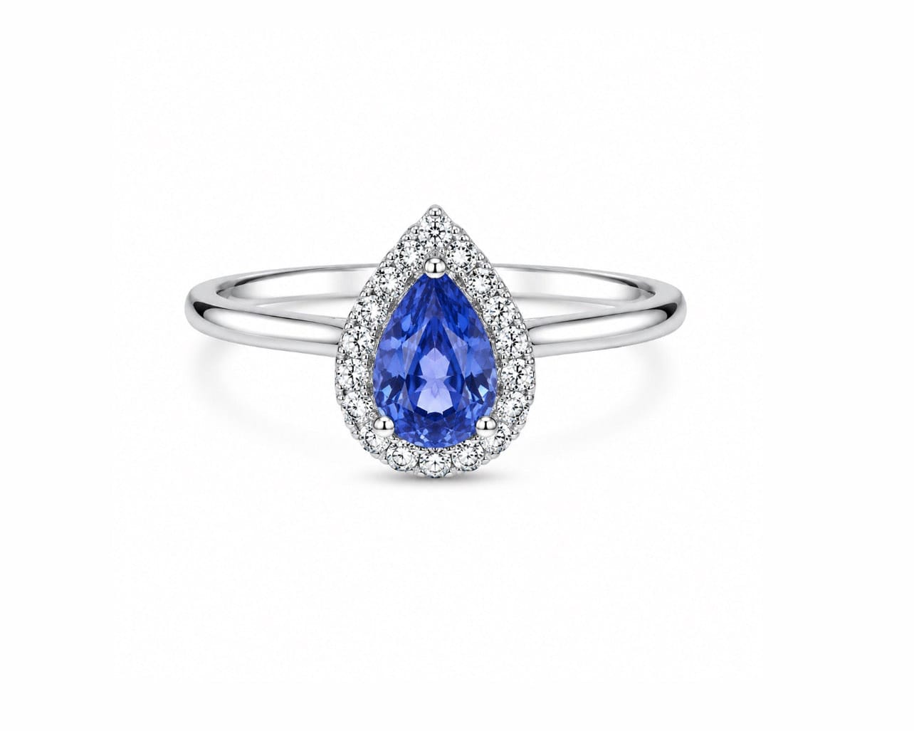 Blue Sapphire Drop Ring