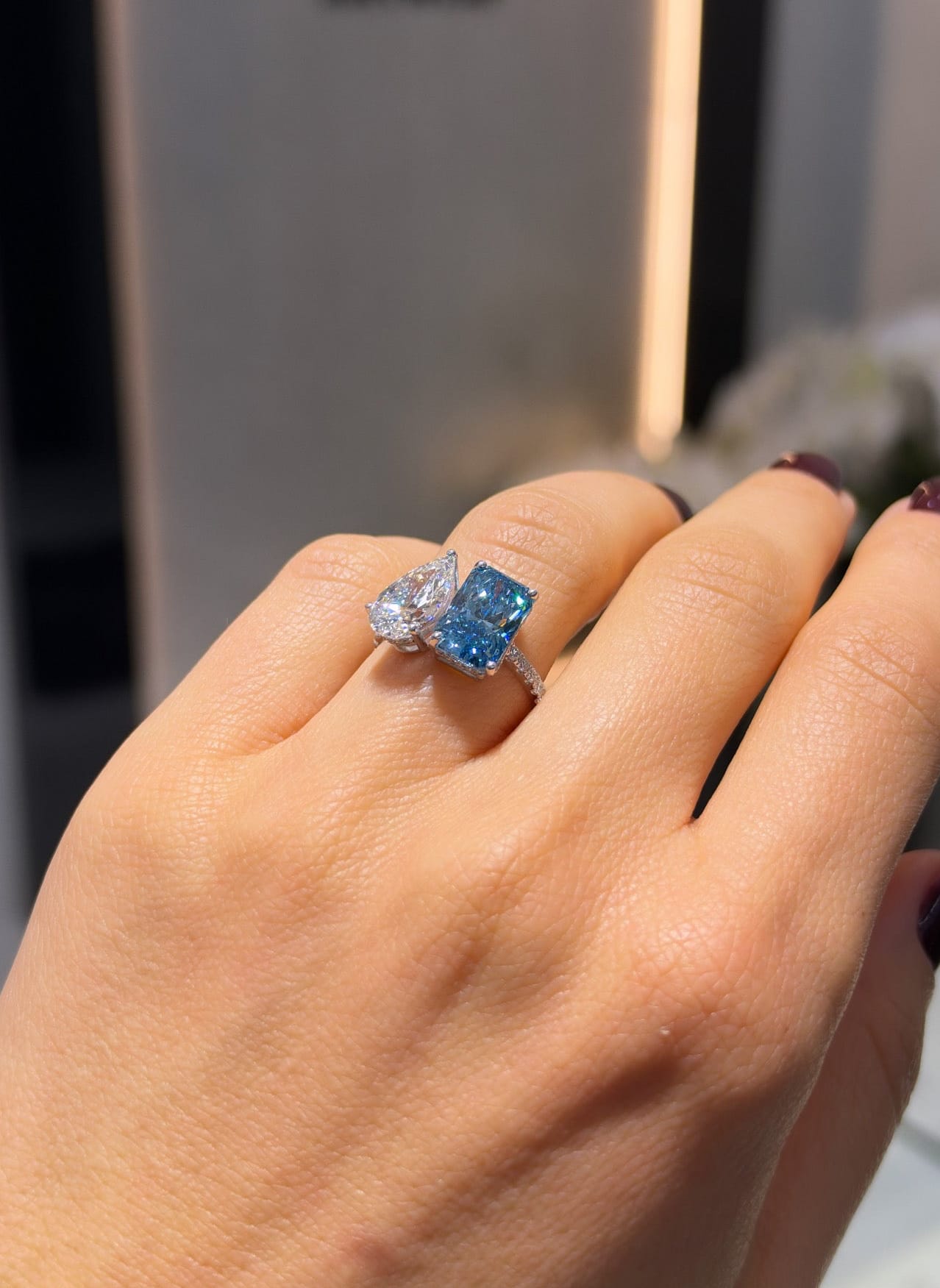 Blue Toi et Moi Ring LG