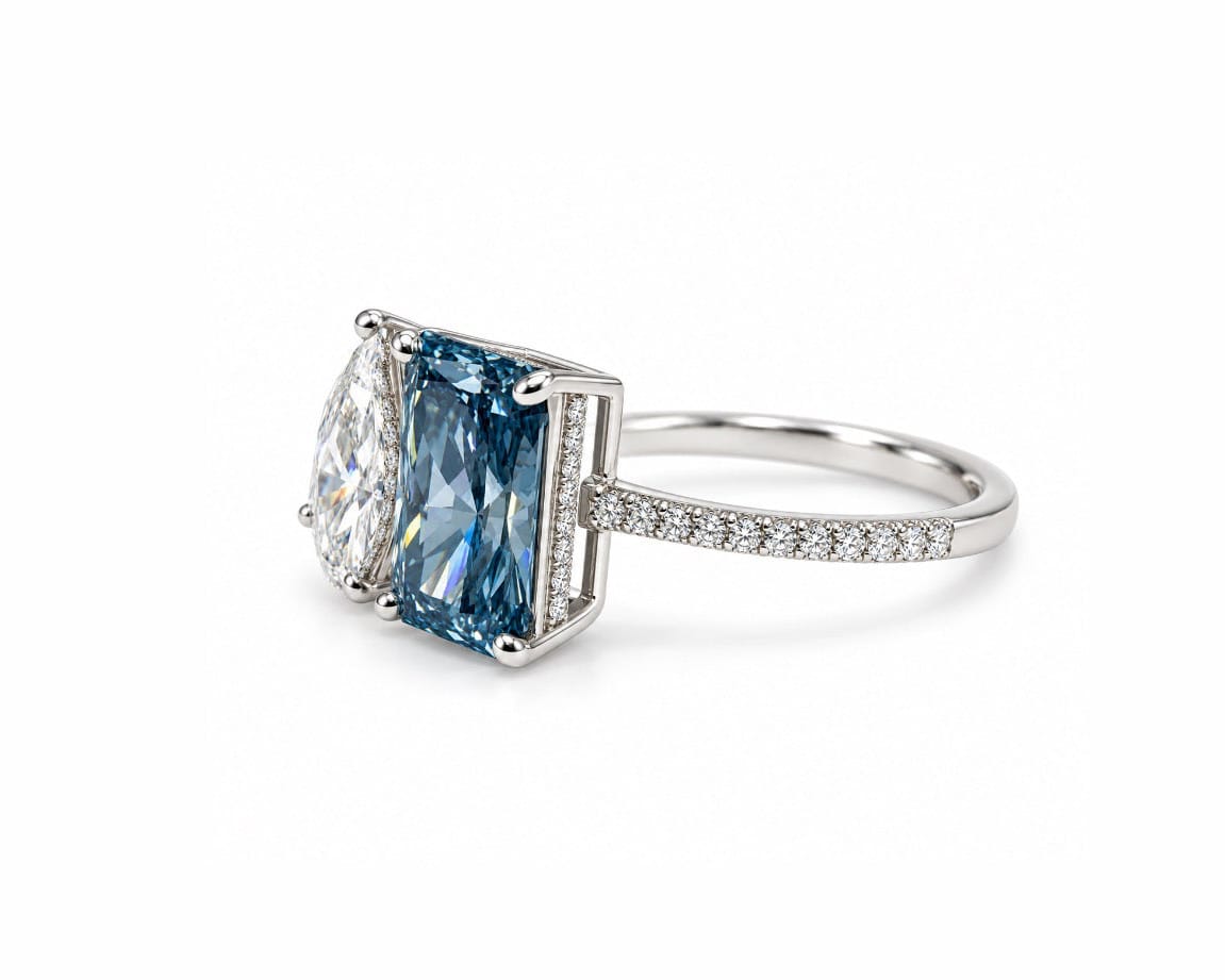 Blue Toi et Moi Ring LG