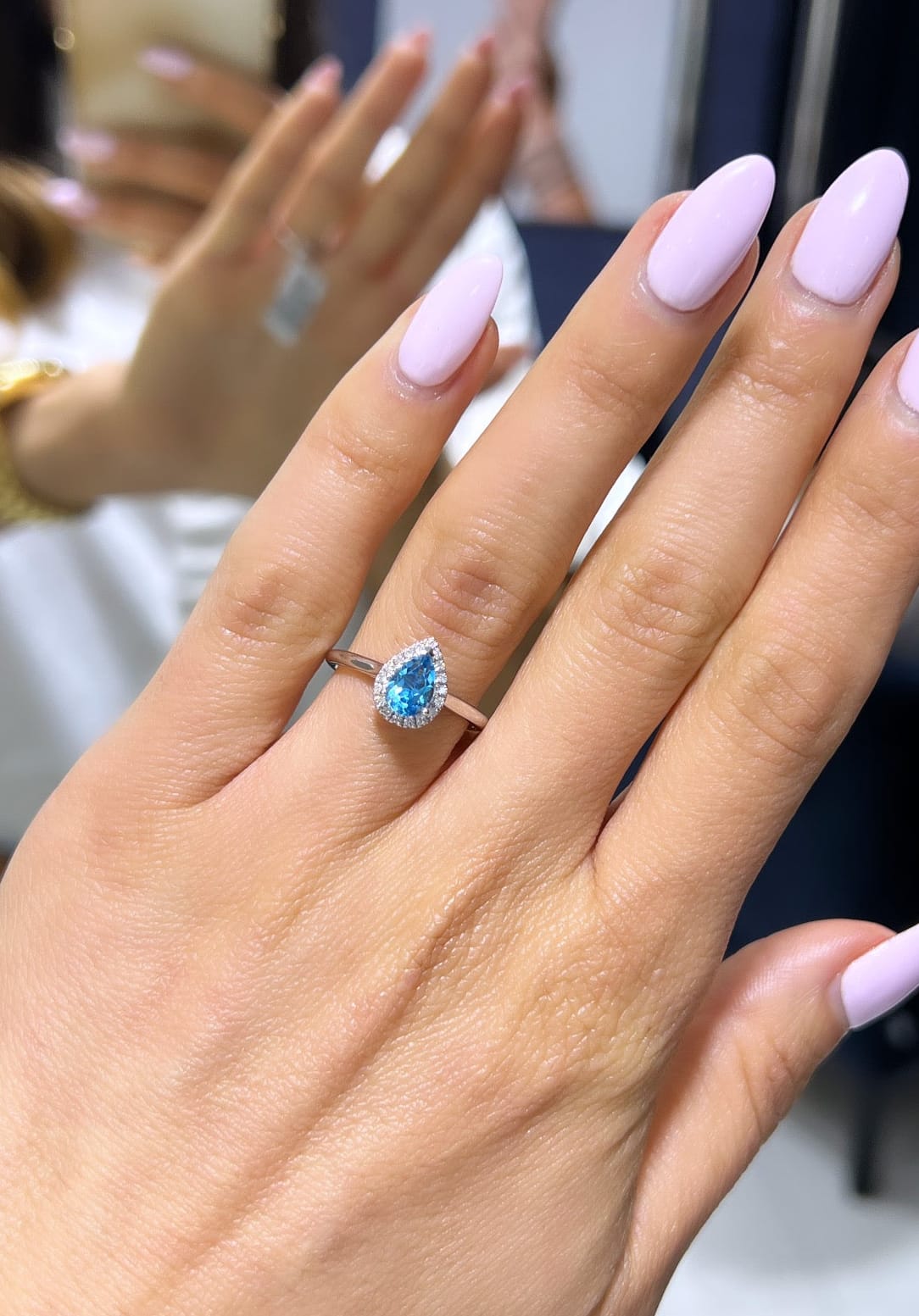 Blue Topaz Drop Ring