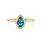 Blue Topaz Drop Ring