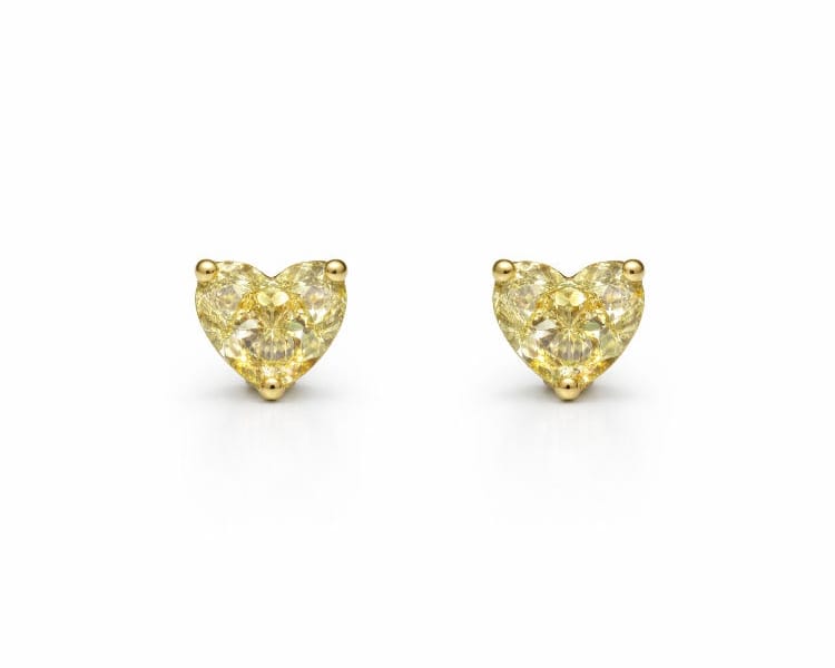 Canary Heart Earrings LG