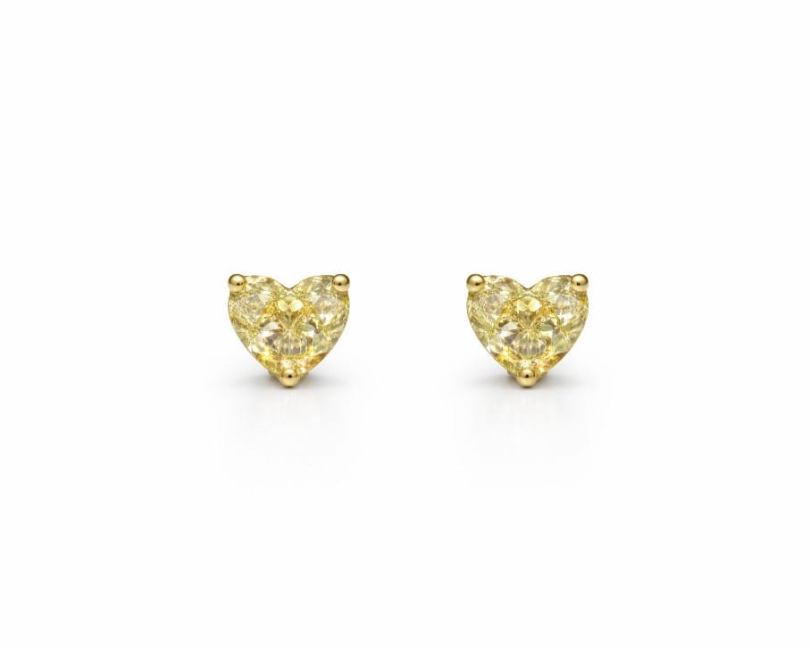 Canary Heart Earrings LG