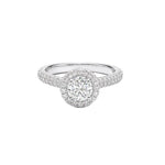 Celeste Pave Halo Solitaire Ring