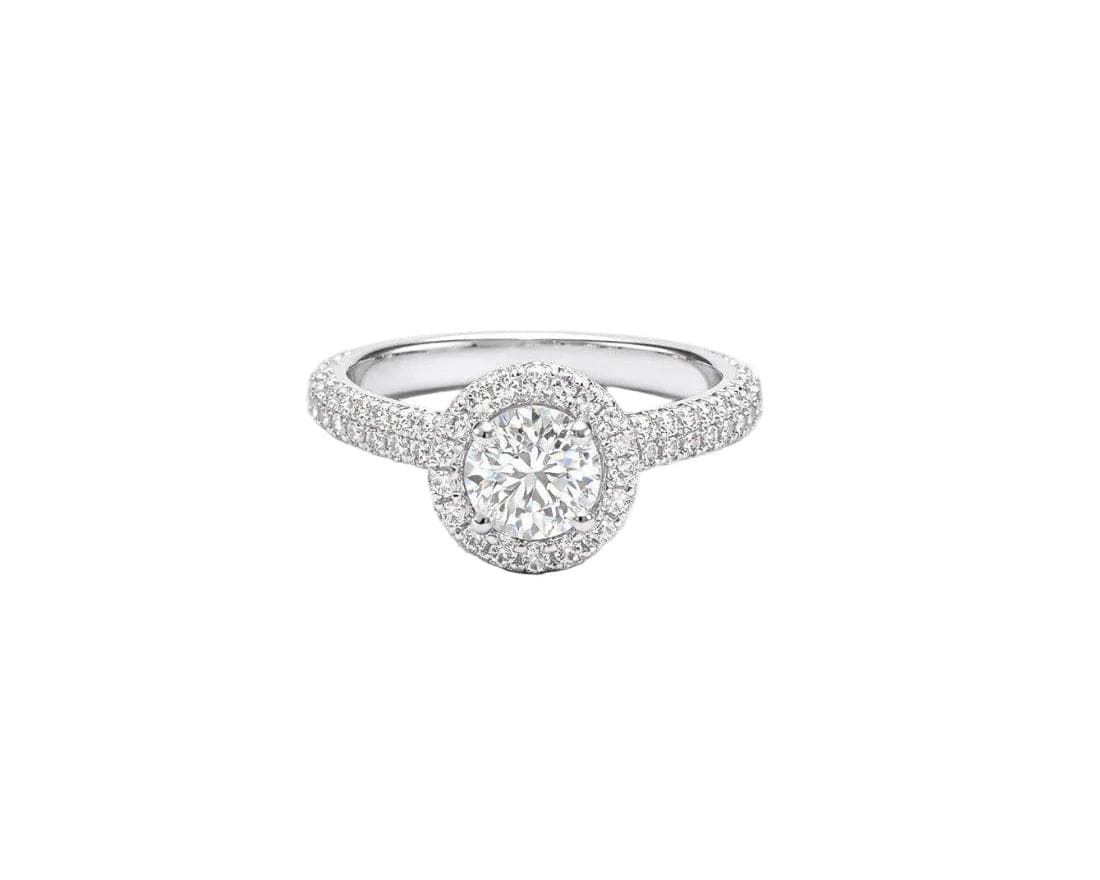 Celeste Pave Halo Solitaire Ring