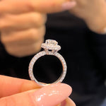 Celeste Pave Halo Solitaire Ring